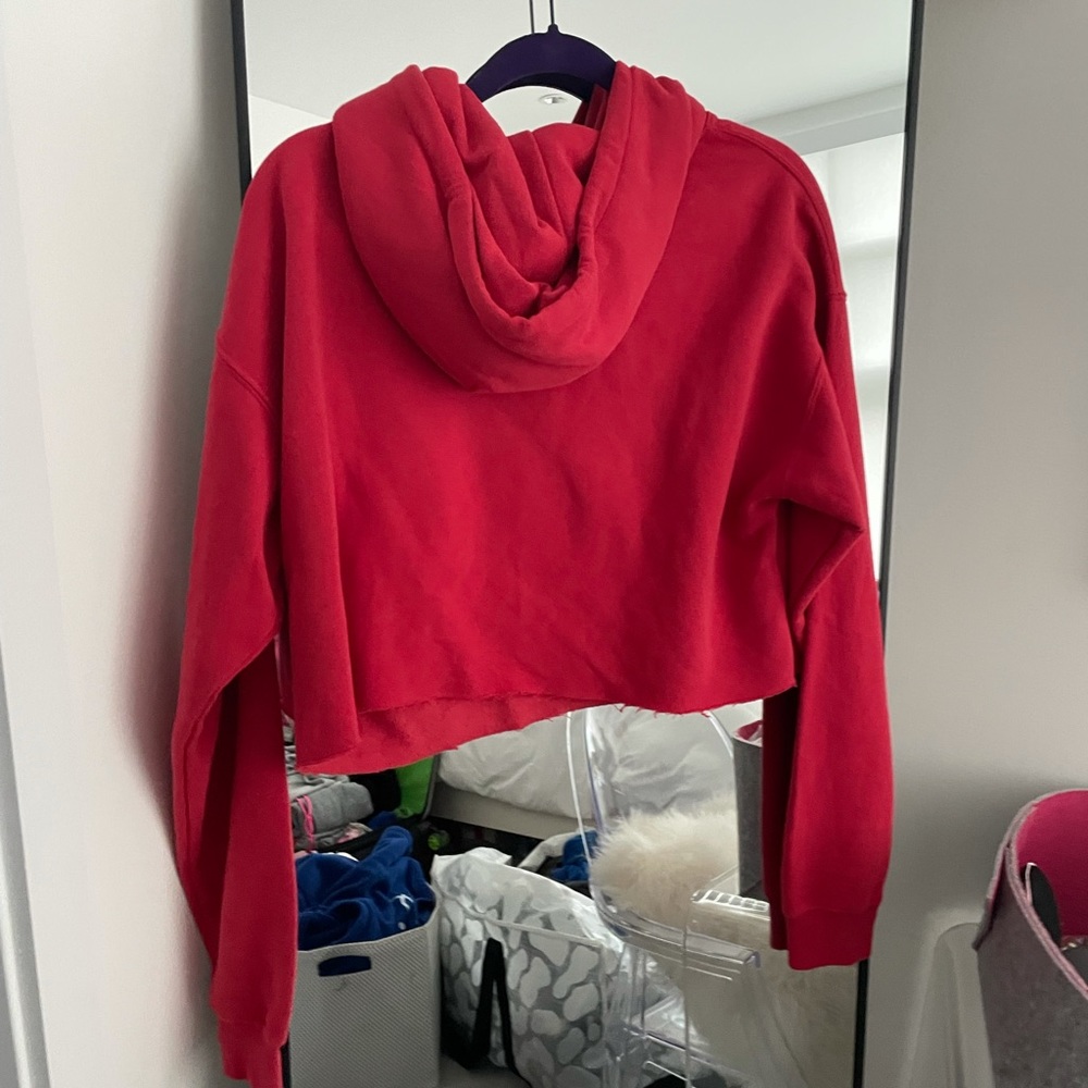 Urban Outfitters Out From Under Red Cropped Hoodie Sweatshirt - Picture 5 of 5